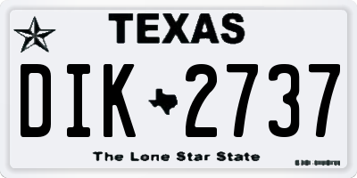 TX license plate DIK2737