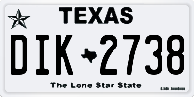 TX license plate DIK2738