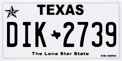 TX license plate DIK2739