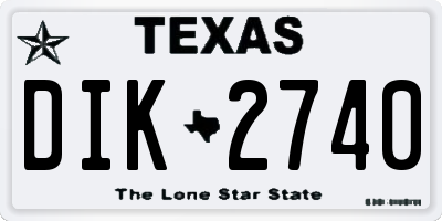 TX license plate DIK2740