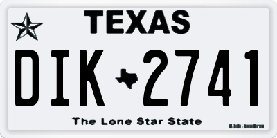 TX license plate DIK2741