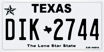 TX license plate DIK2744