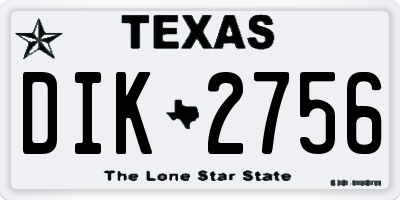 TX license plate DIK2756