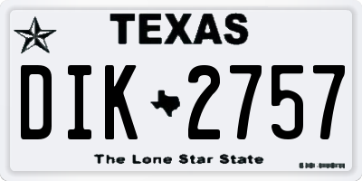 TX license plate DIK2757