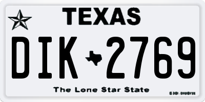 TX license plate DIK2769