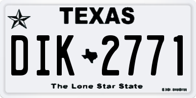 TX license plate DIK2771