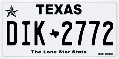 TX license plate DIK2772
