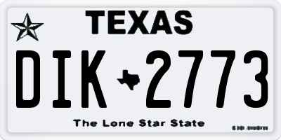 TX license plate DIK2773