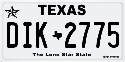 TX license plate DIK2775