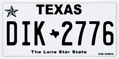 TX license plate DIK2776