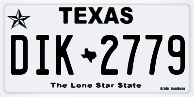 TX license plate DIK2779