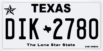 TX license plate DIK2780