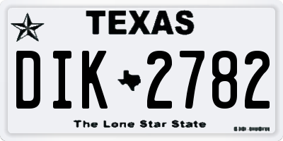 TX license plate DIK2782