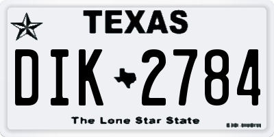 TX license plate DIK2784