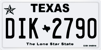 TX license plate DIK2790