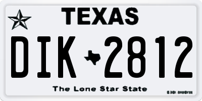 TX license plate DIK2812