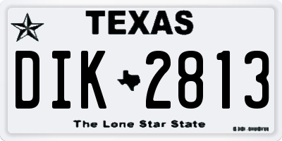 TX license plate DIK2813