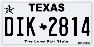 TX license plate DIK2814