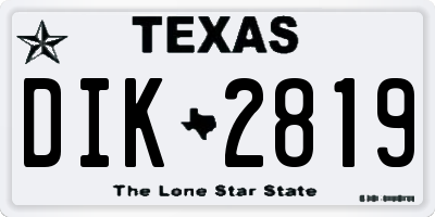 TX license plate DIK2819