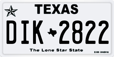 TX license plate DIK2822
