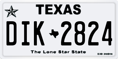 TX license plate DIK2824