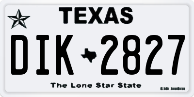 TX license plate DIK2827