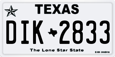 TX license plate DIK2833