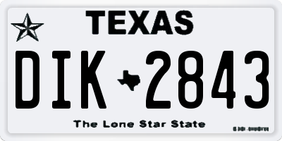 TX license plate DIK2843
