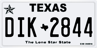 TX license plate DIK2844