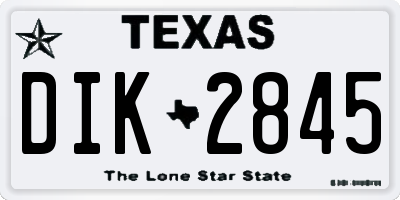 TX license plate DIK2845