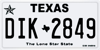 TX license plate DIK2849