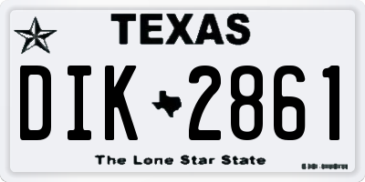 TX license plate DIK2861