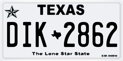 TX license plate DIK2862