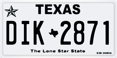 TX license plate DIK2871