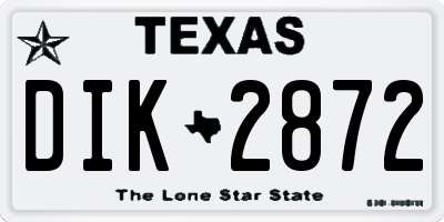 TX license plate DIK2872