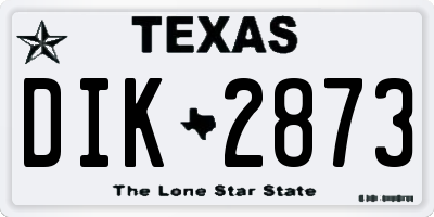 TX license plate DIK2873