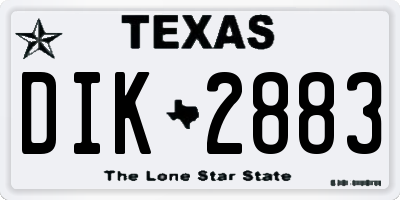 TX license plate DIK2883