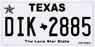 TX license plate DIK2885