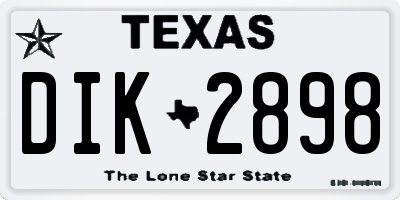 TX license plate DIK2898