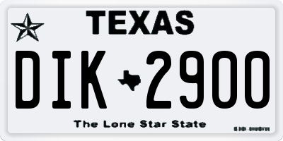TX license plate DIK2900