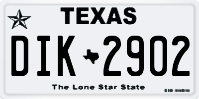 TX license plate DIK2902