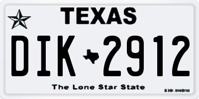 TX license plate DIK2912