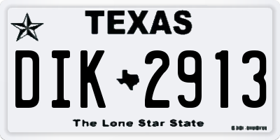 TX license plate DIK2913