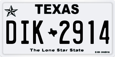 TX license plate DIK2914