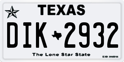 TX license plate DIK2932