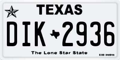 TX license plate DIK2936
