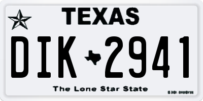 TX license plate DIK2941