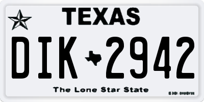 TX license plate DIK2942