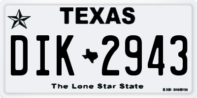 TX license plate DIK2943