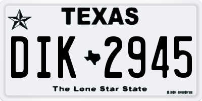 TX license plate DIK2945